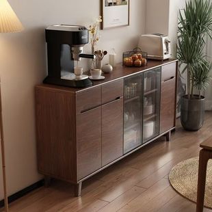 All Solid Wood Sideboard Integrated Wall Modern Simple Nordic Kitchen Living Room Storage Cabinet Tea Cabinet Side Cabinet Wine Cabinet