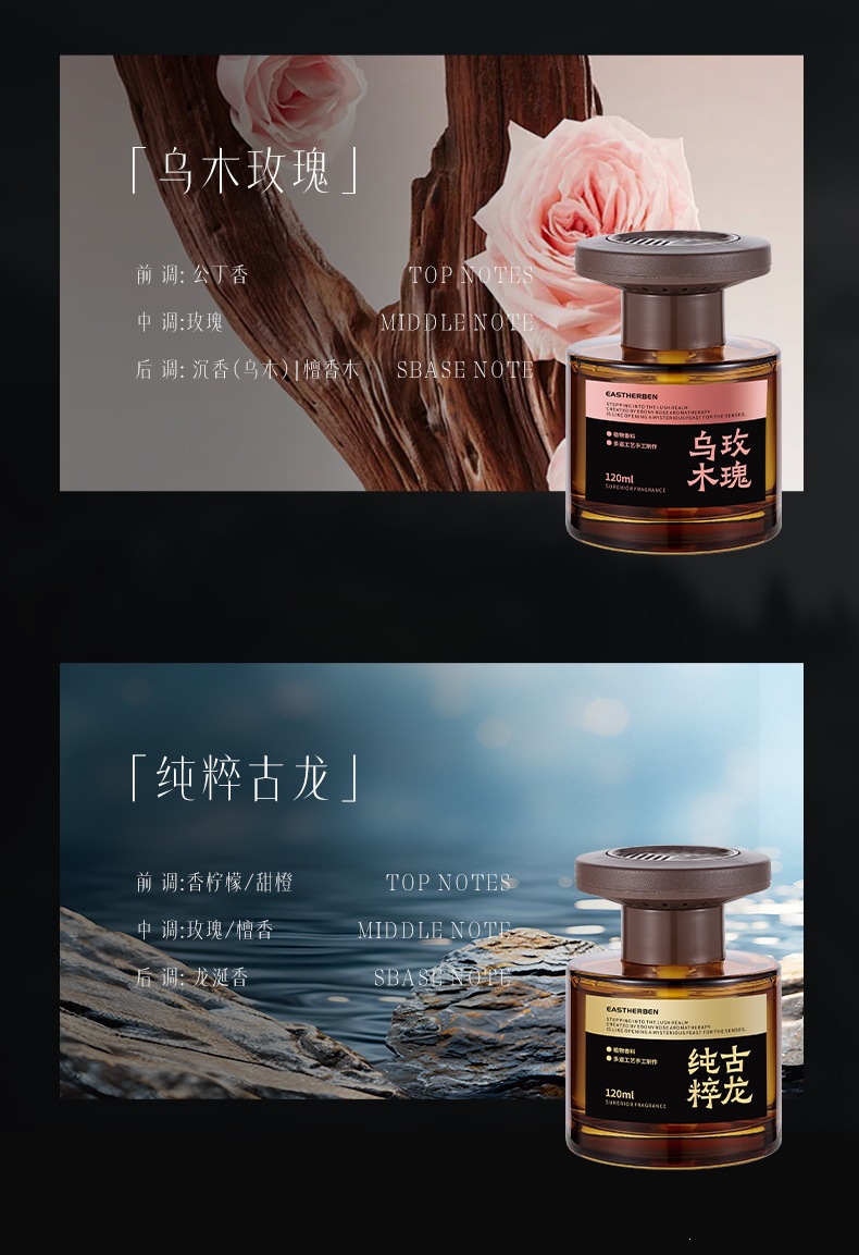 2026 New Model Chinese-Style Textured Car Fragrance Series, Long-Lasting Diffuser, Air Purifying, High-End Classical Aromatherapy