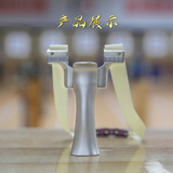 Дорожная точная рогатка из нержавеющей стали с плоскими резинками, высокая точность