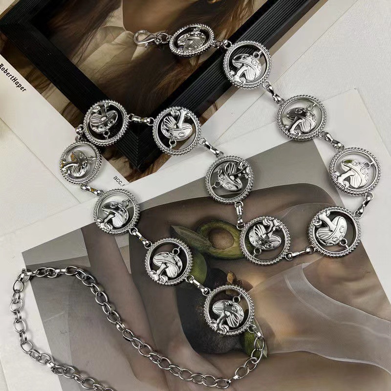 Casual Round Mushroom Metal Women's Chain Belts display picture 3