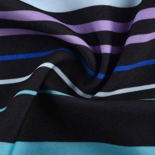 Women's Black and White Striped One-Piece Swimsuit, Solid Color Fashion Sexy Bikini Swimsuit