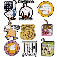 かわいい漫画の馬鹿なガチョウのブローチのバッジの服装のリュックサックの装飾品はピンの滴油の合金のバッジを飾って国境を越えてよく売れます。