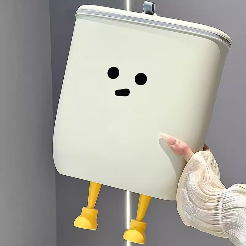 かわいい家庭用キッチンゴミ箱収納バケツパンチングなし壁掛け式腰をかがめないキッチンゴミ箱トイレットペーパーバケツ|undefined