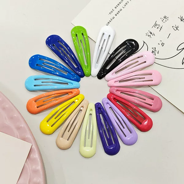 5cm Candy-Colored Children's Hair Clips, Cute Colorful Water Drop Hairpins, Oil-Drip Bb Clips, Bangs Side Clips, Hair Accessories for Girls
