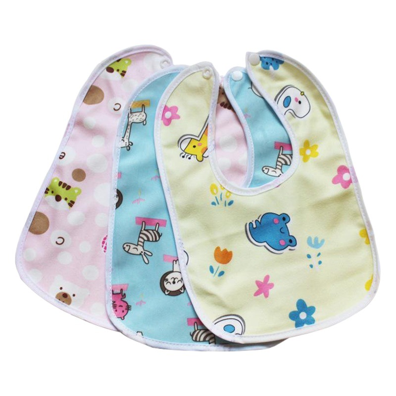 Grupo de compra a prueba de agua de los niños babero supermercado Cristal super suave babero de doble capa babero del bebé