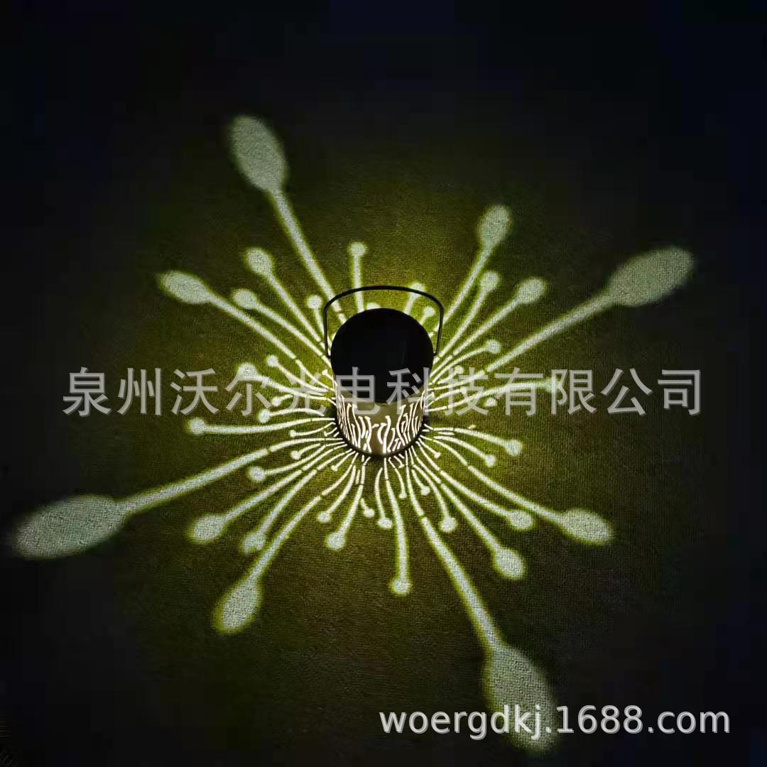 亚马逊热销LED太阳能镂空灯 户外庭院景观装饰灯蒲公英手提草坪灯