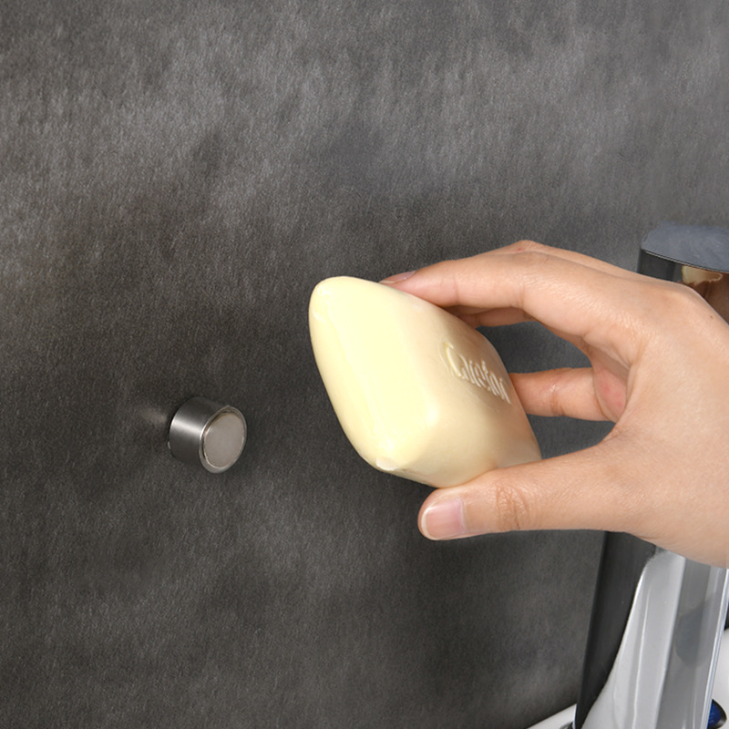 Cross-border stainless steel magnetic soap rack, bathroom minimalist soap rack, drain-free nail-free hotel soap rack