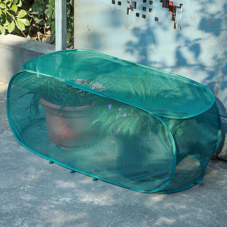 Sunshade Mesh Fabric with Steel Wire for Summer Plant Protection, Flowerbeds, Gardening, Foldable Grow Box Protective Cover