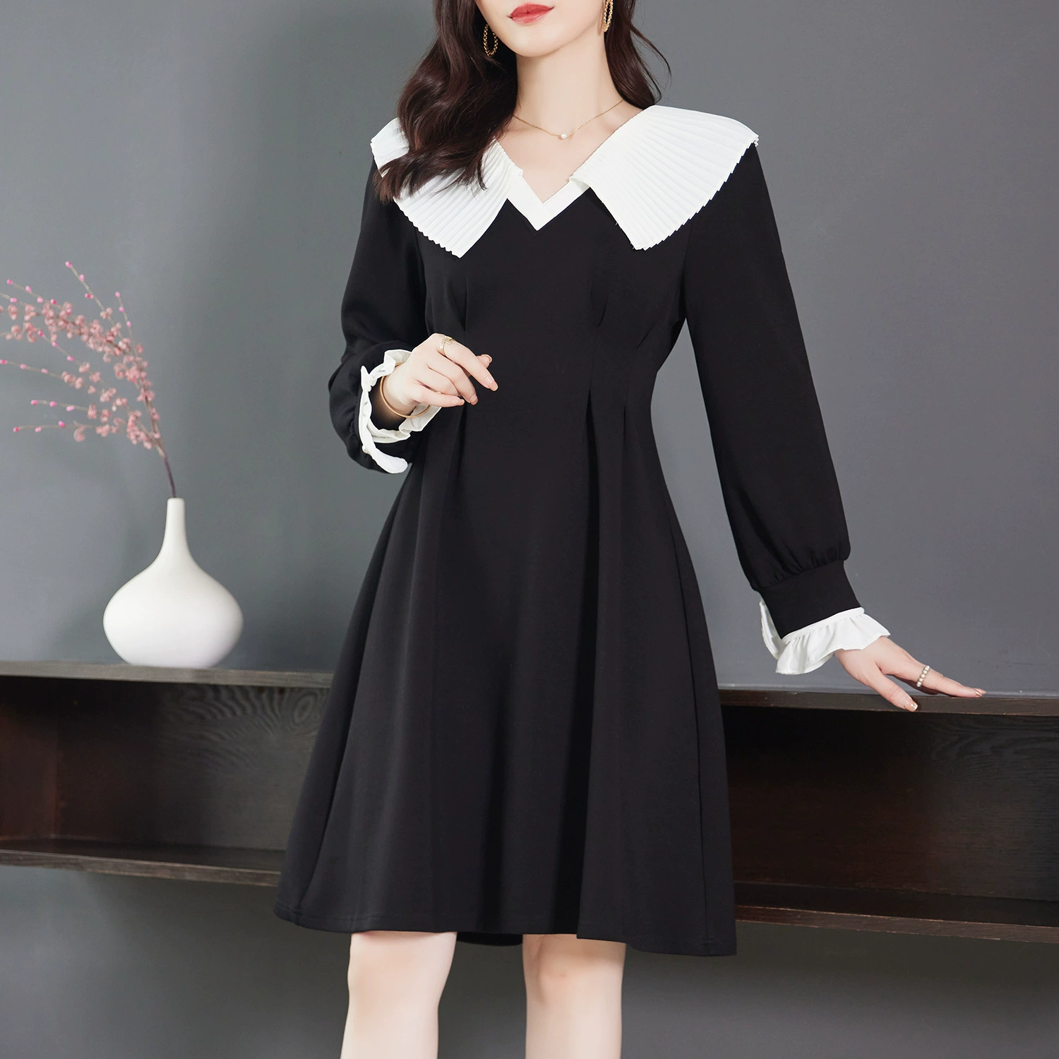 Толстая юбка MM, покрытая животом, слегка толстая мода минус возраст платье толстая девушка