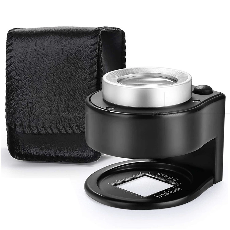 Металлическая ткань текстильная бумага печать голубиный глаз ткань зеркало с 6 светодиодами детектор денег лампа измерение шкалы 30-кратное увеличительное стекло