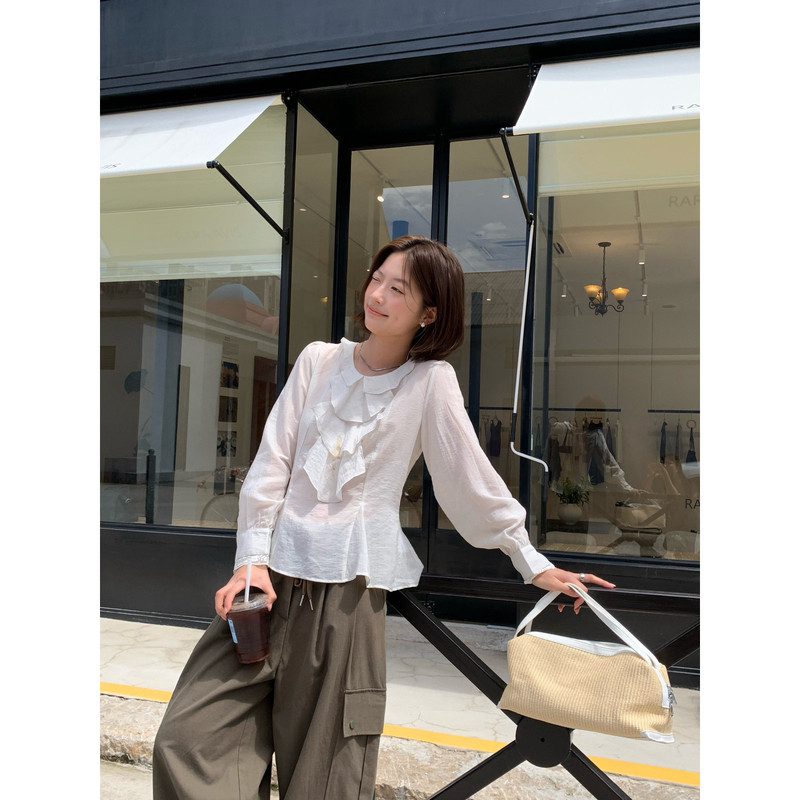 WANDER - New autumn collection: ruffled hem reversible shirt (excluding bottoms and bag) 36228 WANDER - New autumn collection: ruffled hem reversible shirt (excluding bottoms and bag) 36228