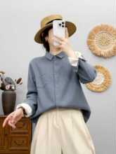 冬季加绒加厚纯棉磨毛衬衫女上衣2025年新款一体绒保暖衬衣宽松潮