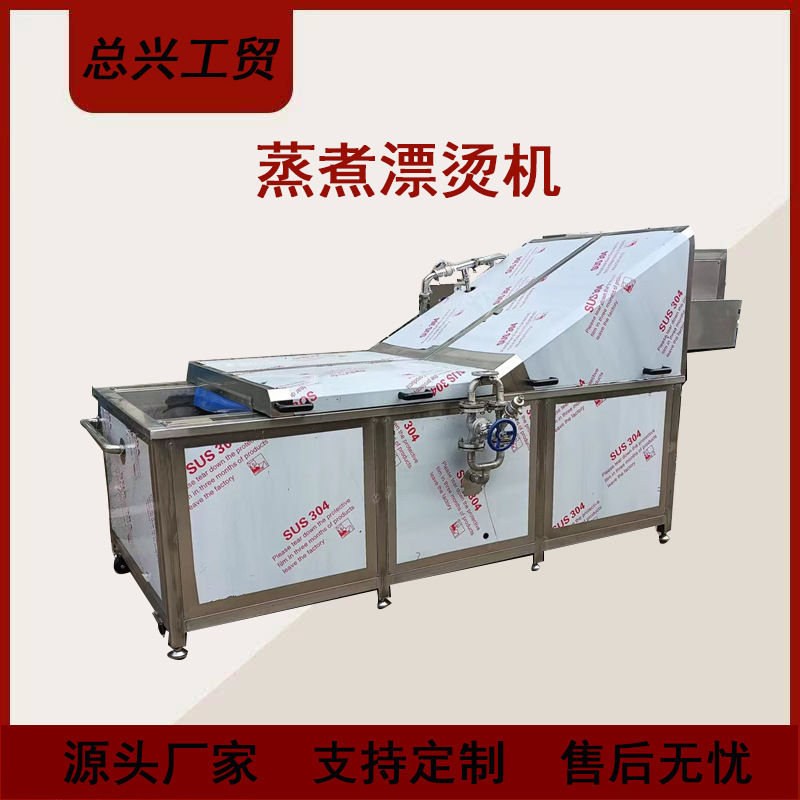 豆角全自动漂烫机 竹笋304不锈钢蒸煮漂烫设备 多功能果蔬杀青机