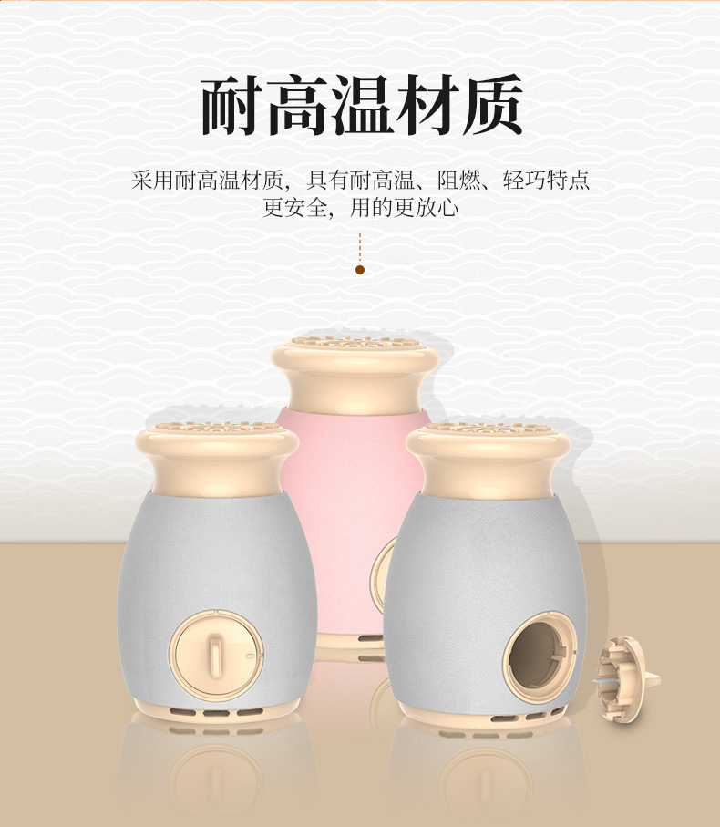 Household Double-Layer Insulated Portable Moxibustion Device for Waist and Abdomen Joints, Open Flame Moxibustion Equipment, Moxibustion Instrument with Freely Attachable Moxibustion Pads detail image 6