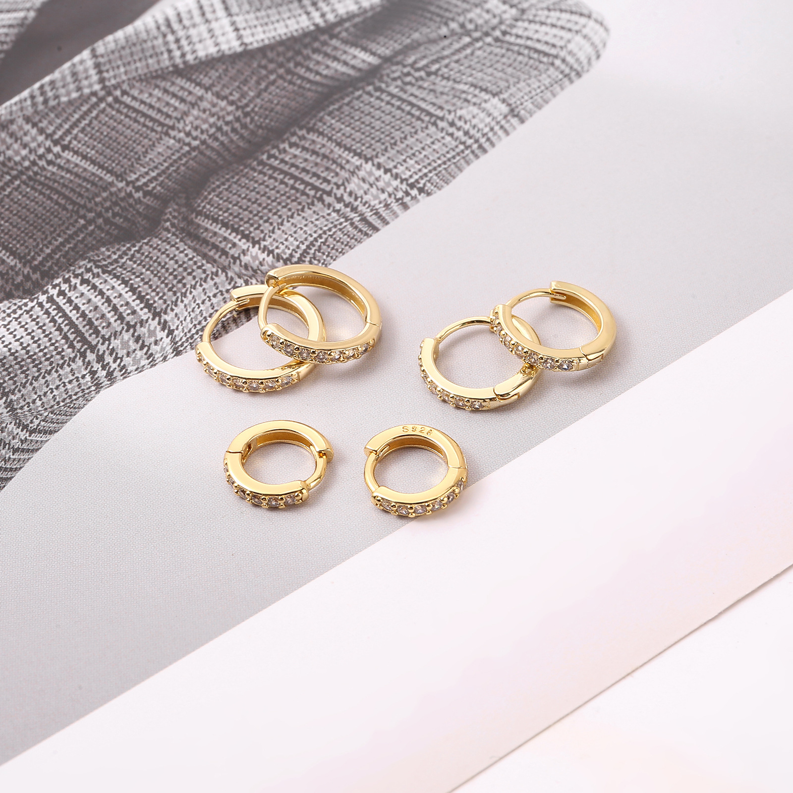 Pendientes de plata 925 con circonitas, estilo coreano (venta caliente Amazon)