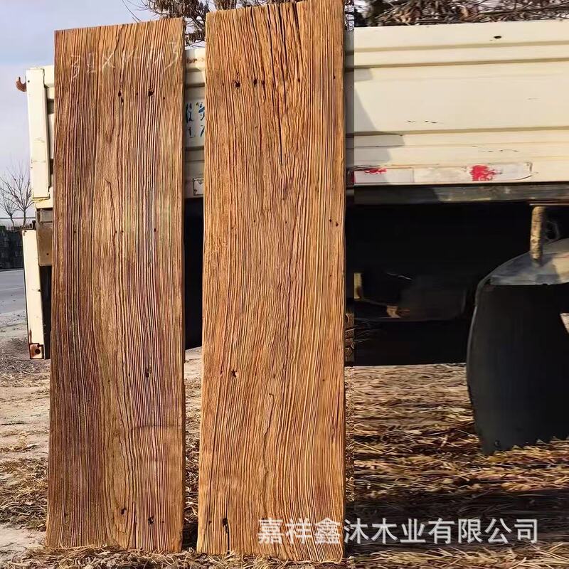 Weathered old elm wood panels, narrow strips, suitable for use as stair treads in B&Bs and cafes, wall panels, and indoor and outdoor railings