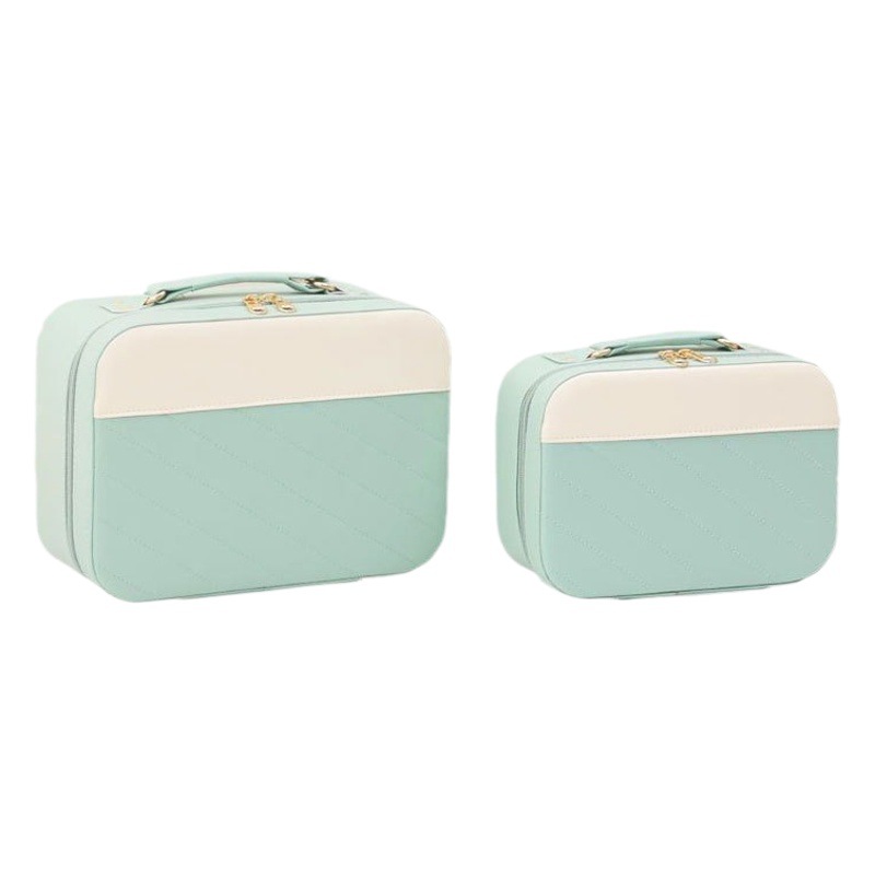 Fábrica personalizada de alta apariencia ins caja cosmética bolsa de almacenamiento de cosméticos de gran capacidad PU caja portátil de cuero impermeable