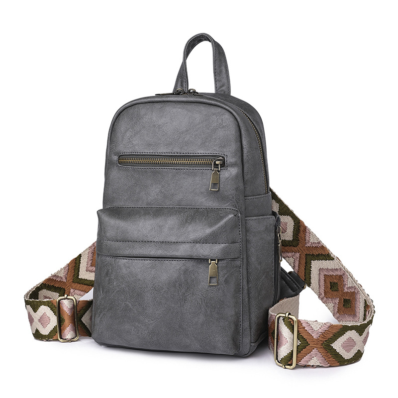 Bolso transfronterizo de las Mujeres Nuevo europeo y americano retro color sólido mochila niñas ligero bolsa de viaje casual para las mujeres