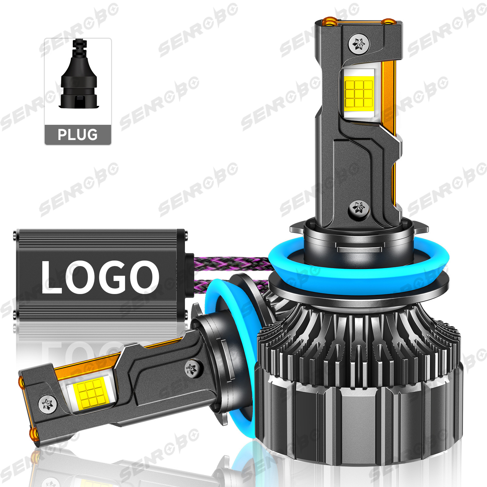 190W automóvil LED delantero H1H4H7 luz alta y baja una luz blanca súper brillante 6000k instalación no destructiva original