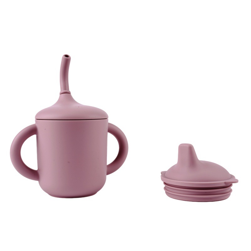 Alimentos de silicona set de cubiertos para niños cucharas blandas tenedor ventosa cuenco divisor de platos de comedor bib puede personalizar caja de regalo