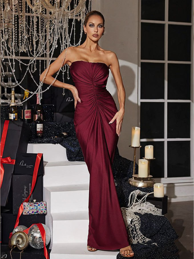 Comercio electrónico transfronterizo importación y exportación de nuevos vestidos europeos y estadounidenses PARTY vestidos de banquete de mujeres de alto nivel vestidos de pecho abierto