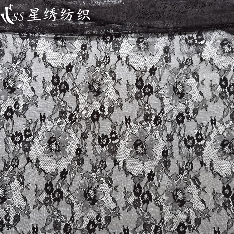 新款锦纶蕾丝面料剪线工艺轻薄柔软亲肤可贴身女装裙装内衣布料