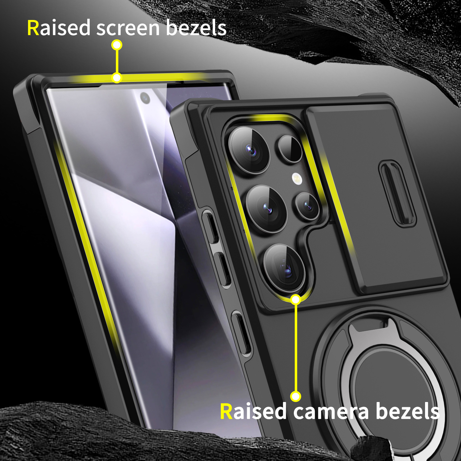 Samsung S25 S24 Ultra A55 A15 Protective Phone Case With Stand_voghion.com