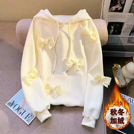 韩系立体蝴蝶结oversize连帽卫衣女童秋季2026新款高级慵懒风上衣