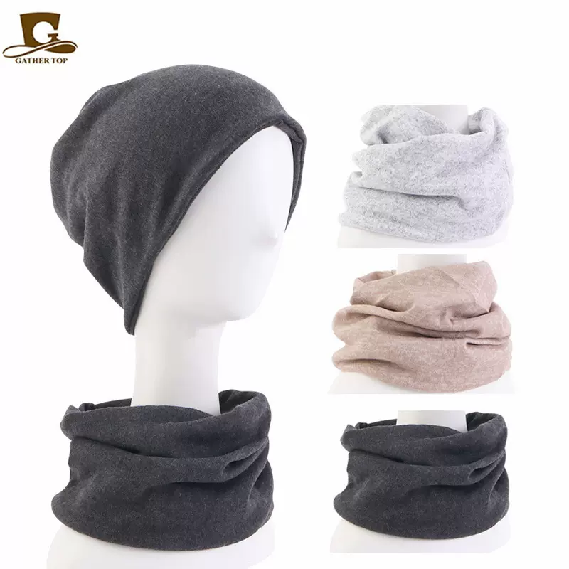 仿羊绒双用围脖套头帽 户外保暖头巾 包头帽 护耳帽 JDWJ-20B