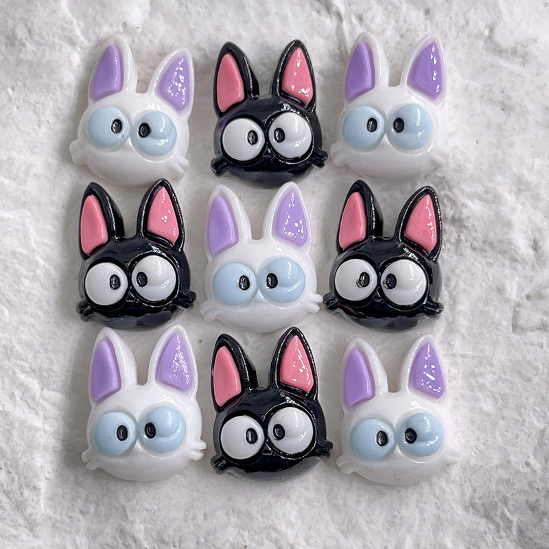 Nail Art High-end Black Cat White Cat Cartoon Resin Accessories DIY Phone Case Cream Glue Handmade Nail Patch Nail Art High-end Black Cat White Cat Cartoon Resin Accessories DIY Phone Case Cream Glue Handmade Nail Patch