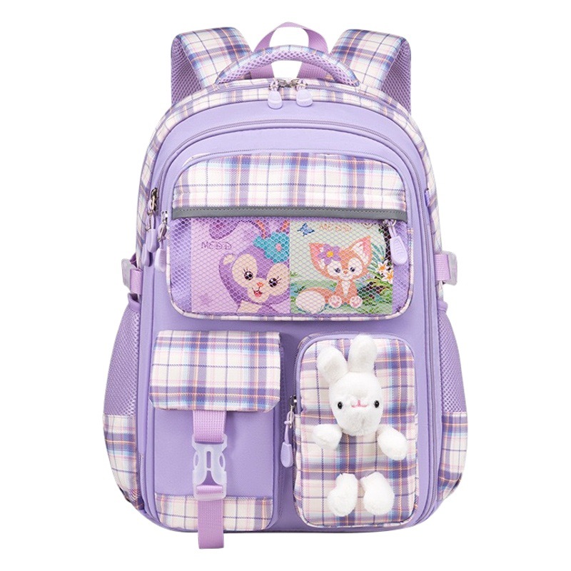 2023 nueva mochila para niñas transfronterizas protección de la columna vertebral reducción de la carga gran capacidad niños ligeros Escuela Primaria estudiante mochila al por mayor