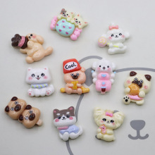 亚克力手绘踢脚调皮小熊竖孔串珠diy手机链串珠笔饰品配件材料