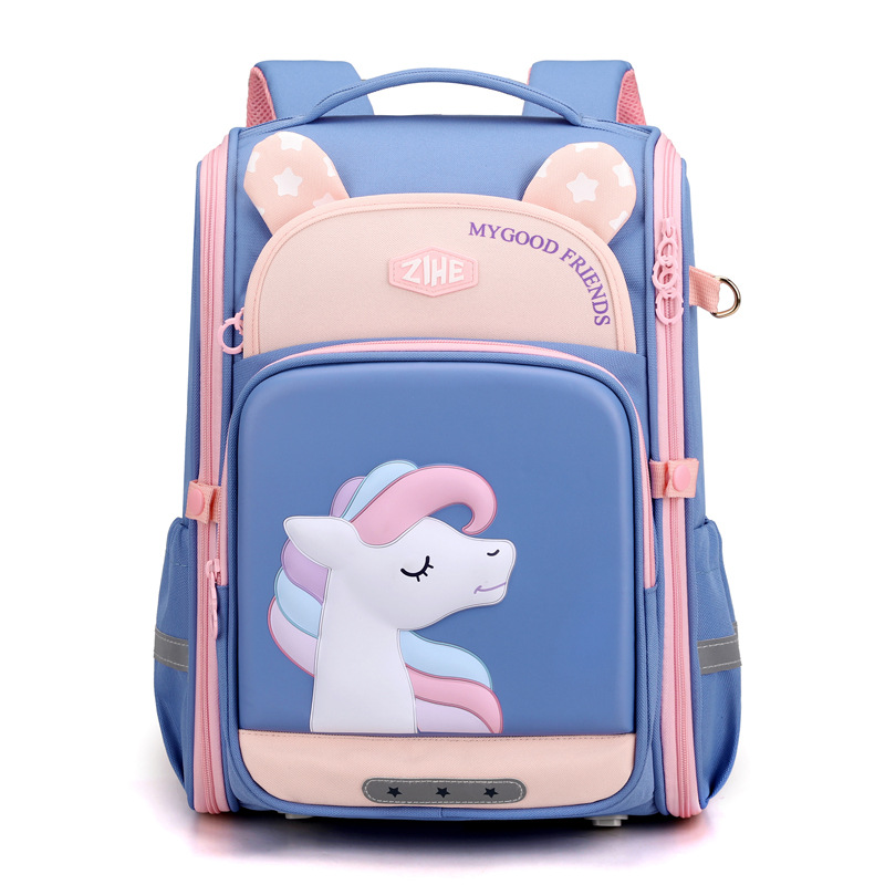 Bolsas escolares para niños transfronterizos Bolsa de espacio 3D de dibujos animados de escuela primaria estudiante mochila protección de la columna vertebral Niña de cuarto grado Escuela primaria