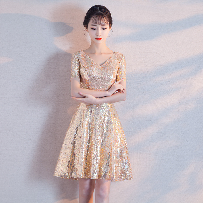 Banquet Evening Dress for Women 2024 New Summer Petite Celebrity Dress Bridesmaid Dress Elegant Fairy Style Student
