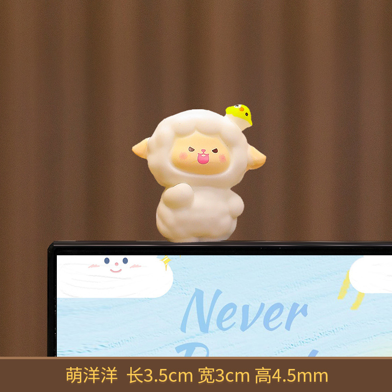 Car Ornaments, Computer Monitor, Trendy and Cute Lamb Car Interior Decorations, Decompression Car Interior Decorations