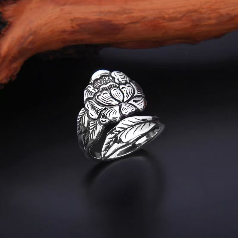 Retro fashionable ethnic small design universal adjustable ring