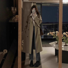 风衣外套女2025春秋季新款高级感超好看英伦风中长款小个子卡其色