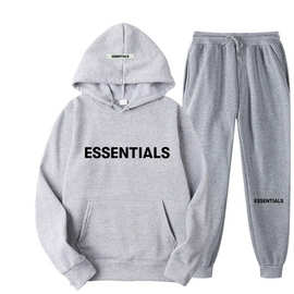 2024年新款字母印花纯色情侣套装卫衣男女同款宽松时尚ESSENTIALS