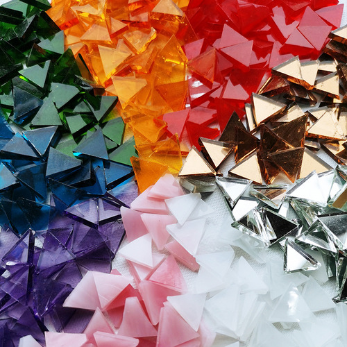 1kg triangular mica sheet mosaic handmade diy stained glass church Tiffany candlestick Turkish lamp