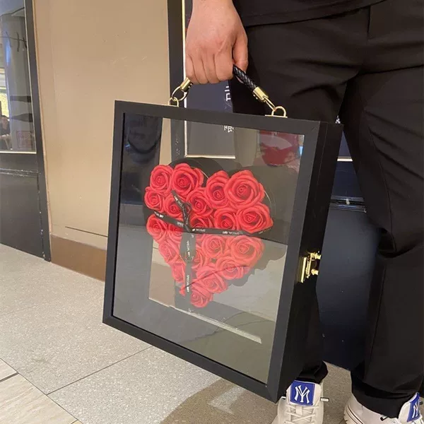 Black Knight Transparent Rose Aragon Creative Table White Flower Box