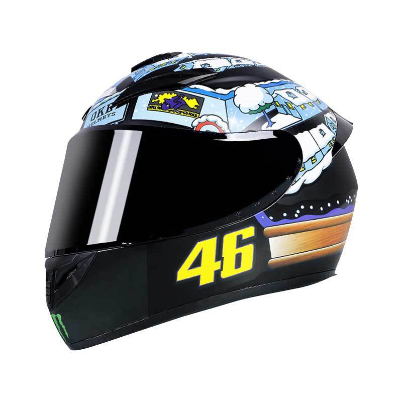 Ciclismo casco de motocicleta para hombres y mujeres Four Seasons universal Knight invierno cálido protección solar casco completo