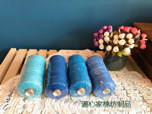 Handmade DIY dual-colored twisted cotton rope, black tag thin cotton rope for zongzi