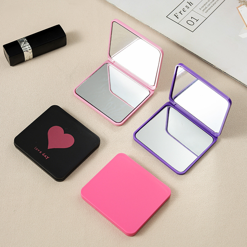 folding small handheld double-sided mirror for students
