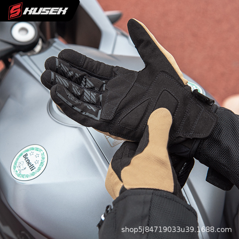 Guantes de motocicleta para hombres al aire libre cuatro estaciones equipos de carreras de motocicleta a prueba de caídas de invierno a prueba de frío de verano transpirable