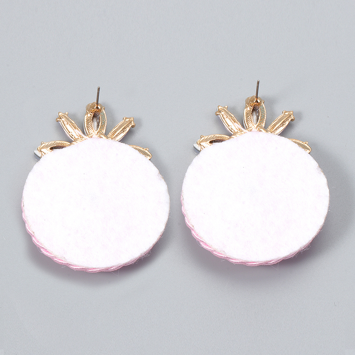 fashion rhinestone geometric round earrings