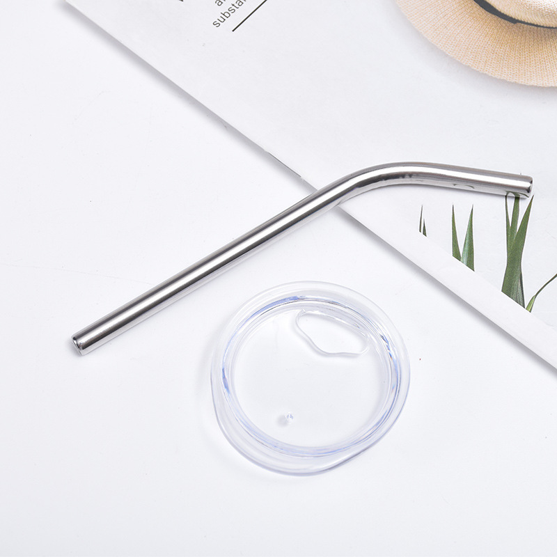 Minimalistischer Edelstahl Isolierbecher Für Wein Mit Trinkhalm_voghion.com