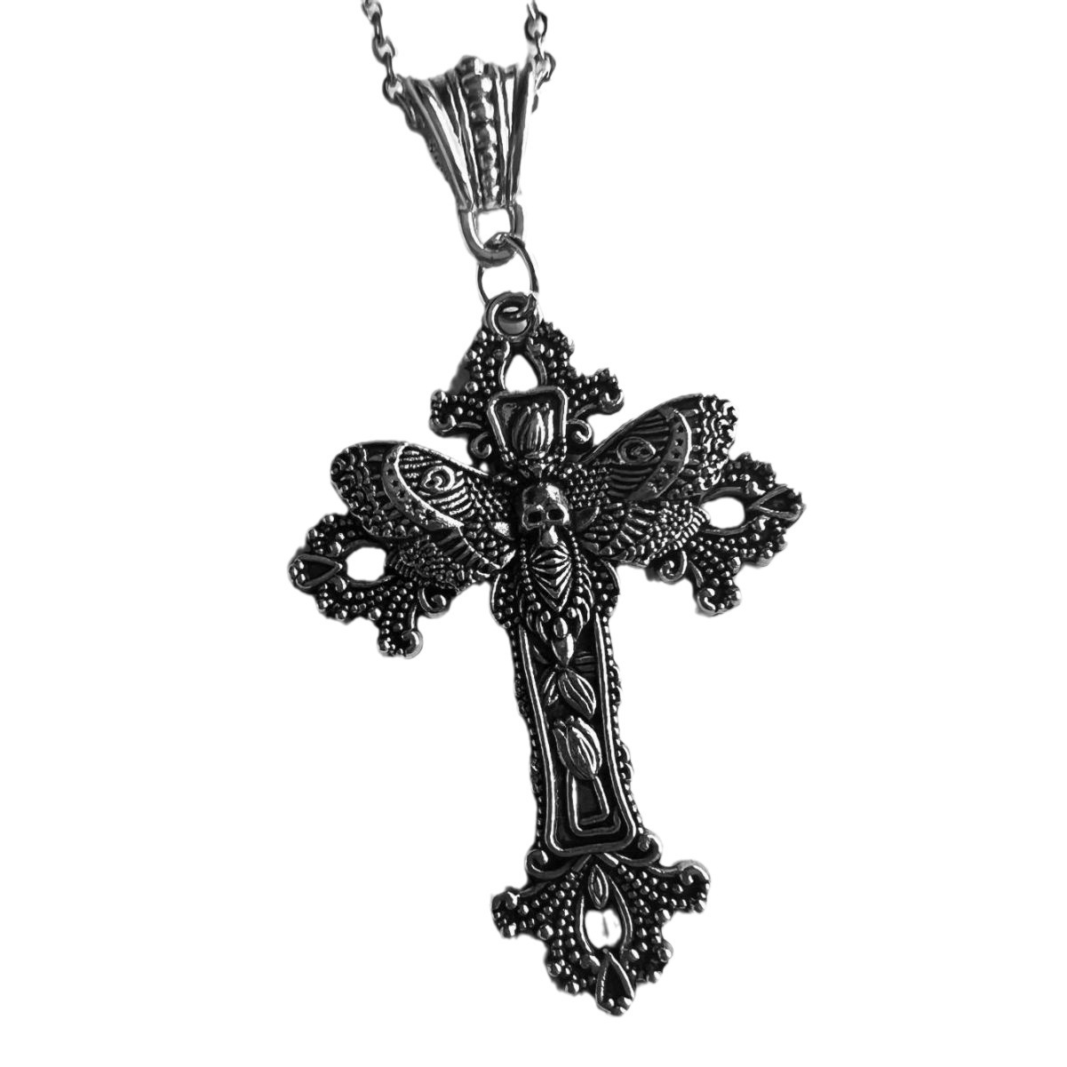 Zinc Alloy Chain Material 1 Piece Quantity Holiday, Daily Occasion Hip-Hop Cross Zinc Alloy Plating Men's Pendant Necklace