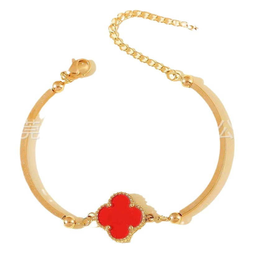 Lucky Clover браслет женский покрытый 18K золото не выцветает