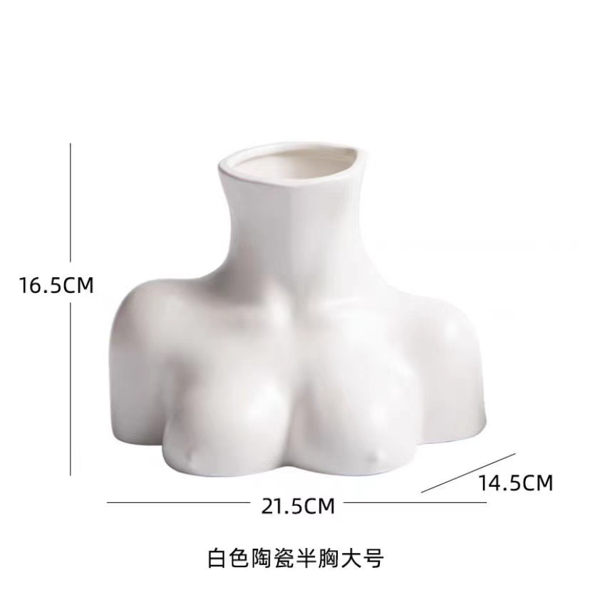 반신 인체 대형 흰색