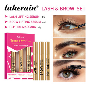 Cross-Border Lakerain Regular Eyebrow and Eyelash Care Set Long Curling Eyelashes Thick Set